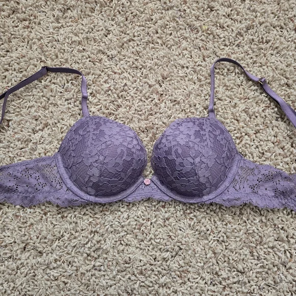 Women's Victoria's Secret Dream Angels Push Up Purple Lace Bra - 32b - Picture 2 of 13